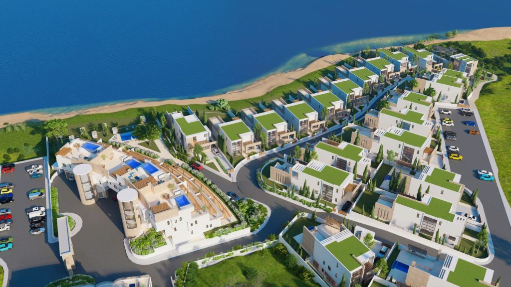 masterplan of luxury estate with exceptional villas and apartments for sale on the coastline of paphos, cyprus.