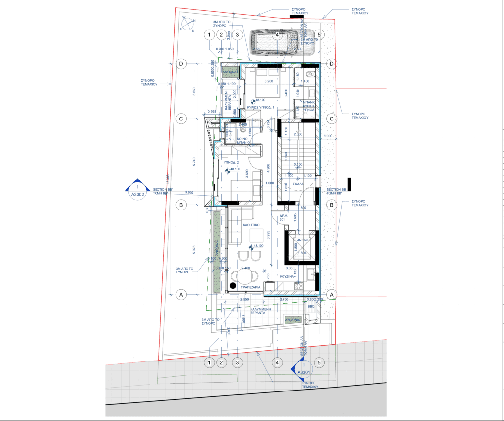 Plans for luxury 2 bedroom apartments in the center of Paphos town for sale, Cyprus.