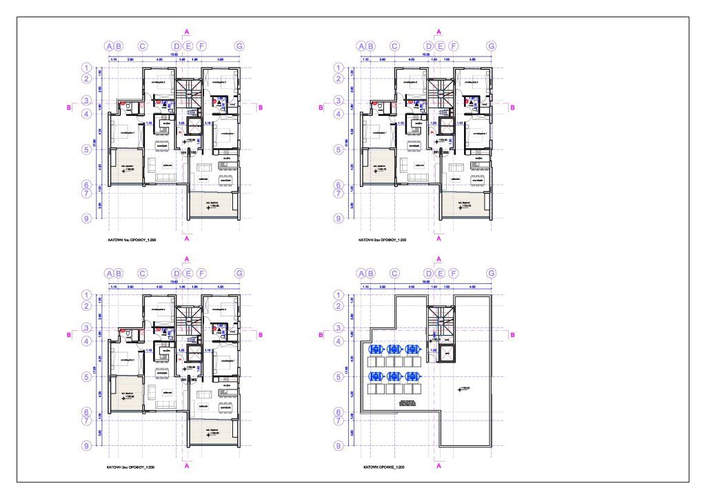 Floor Plans for luxury 2 bedroom apartments for sale in Anarvagos, Paphos, Cyprus.