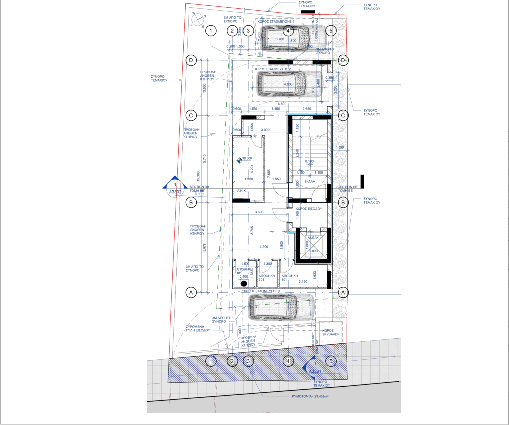 Plans for luxury 2 bedroom apartments in the center of Paphos town for sale, Cyprus.