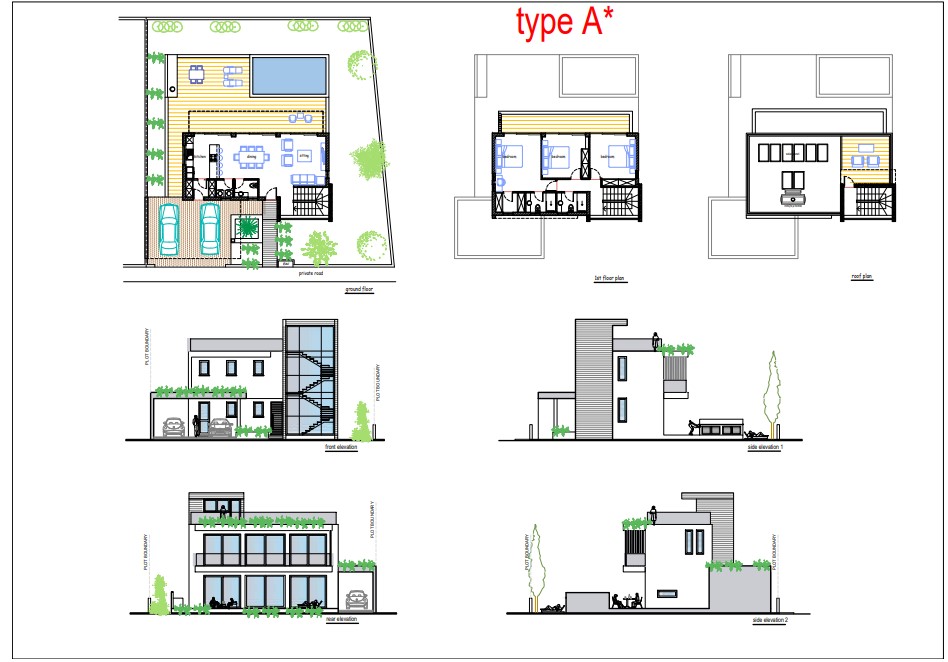 Plans for Luxury villas for sale in Yeroskipou, Paphos, Cyprus.