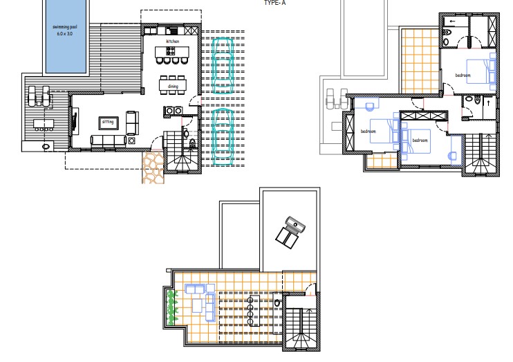 Plans for luxury villas for sale located in Konia village, Paphos, Cyprus.