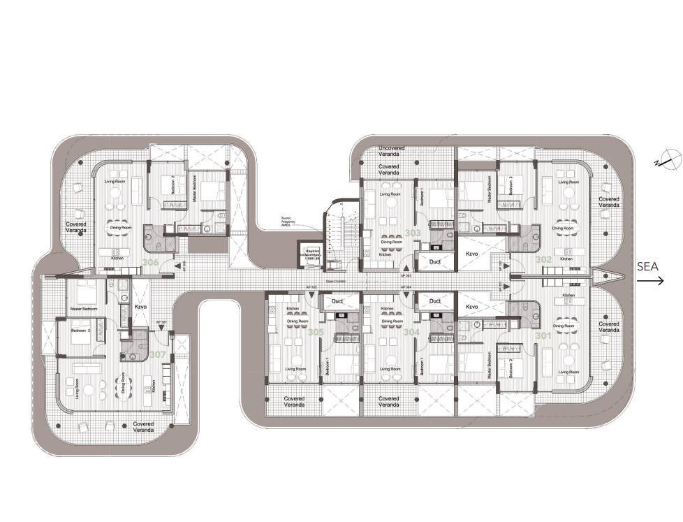 Plans for luxury new apartments built 600m from the sea in Paphos, Cyprus.