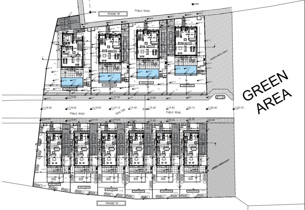 Masterplan for luxury new 3 bedroom residences to be built in the popular are of Geroskipou, Paphos, Cyprus.