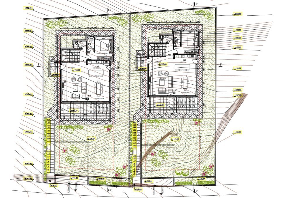 Plans for luxury new 4 bedroom villas to br built in Yeroskipou, Paphos, Cyprus