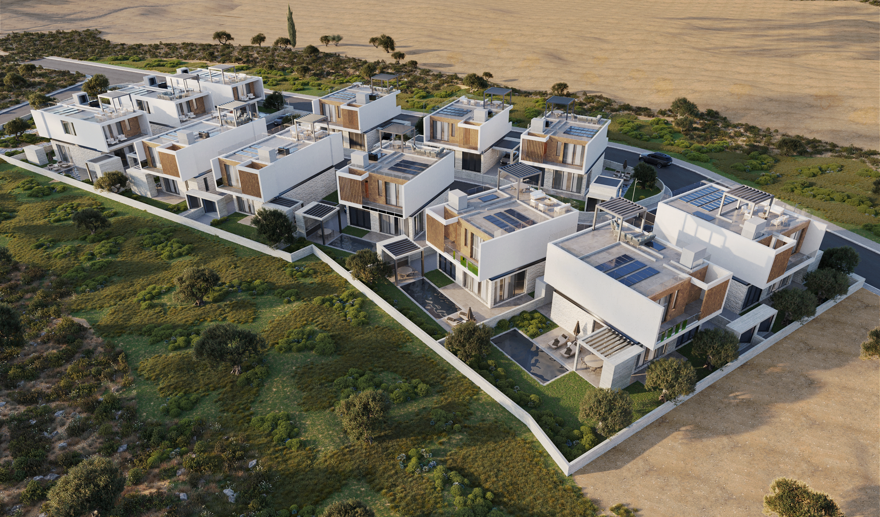 Luxury new development in Yeroskipou, Paphos, Cyprus with 3 bedrooms and top quality finishes for sale.